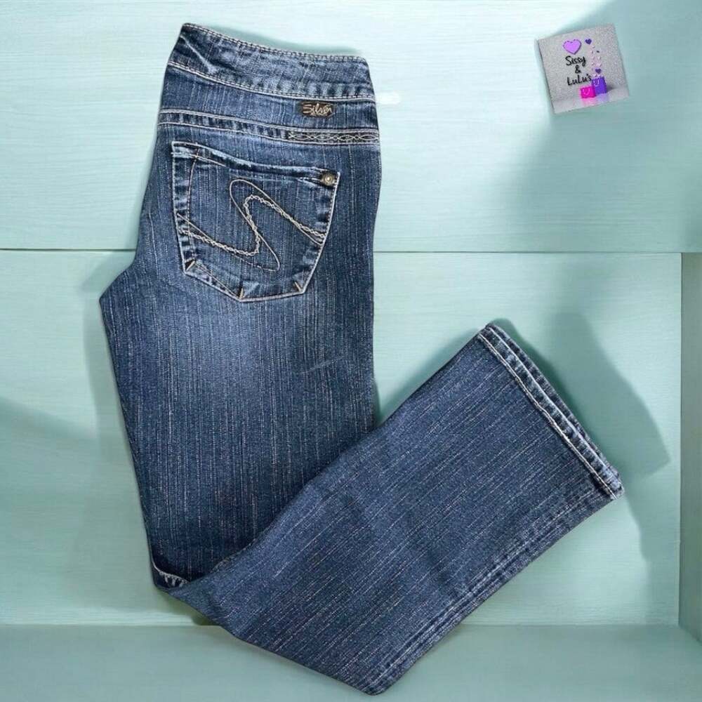 Silver Jeans Santorini Crop Capri Blue Dark Wash Women’s Size 27 - Picture 2 of 9